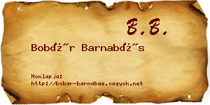 Bobár Barnabás névjegykártya